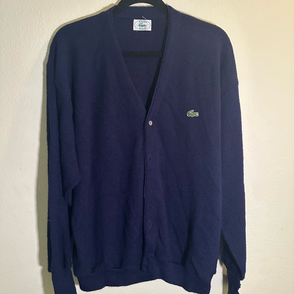 Lacoste Men's Navy Cardigan Sweater